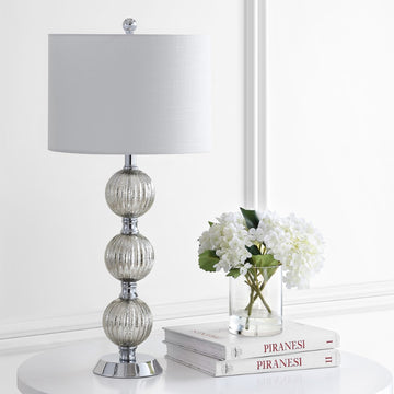 Rita 30.5" Silvered Orbs Glass/Metal LED Table Lamp - JONATHAN Y